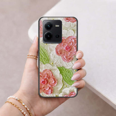 Vivo V25e Cover - Floral Series 4 - HQ Ultra Shine Premium Infinity Glass Soft Silicon Borders Case
