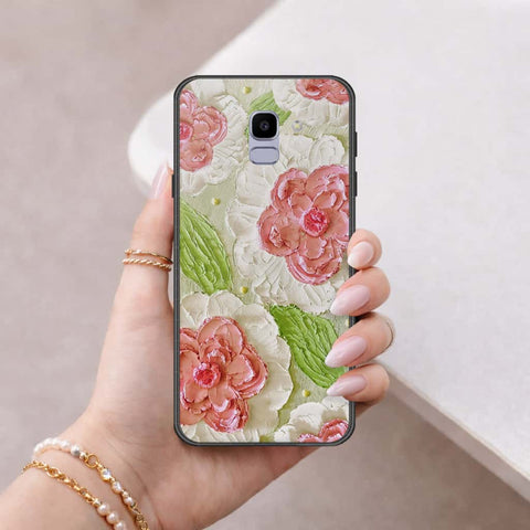 Samsung Galaxy J6 2018 Cover - Floral Series 4 - HQ Ultra Shine Premium Infinity Glass Soft Silicon Borders Case