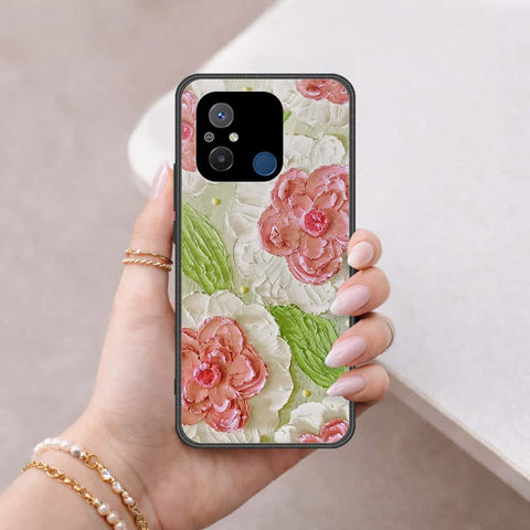 Xiaomi Poco C55 Cover - Floral Series 4 - HQ Ultra Shine Premium Infinity Glass Soft Silicon Borders Case