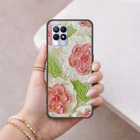 Realme 8i Cover - Floral Series 4 - HQ Ultra Shine Premium Infinity Glass Soft Silicon Borders Case