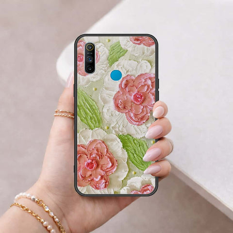 Realme C3 Cover - Floral Series 4 - HQ Ultra Shine Premium Infinity Glass Soft Silicon Borders Case
