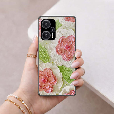 Xiaomi Redmi Note 12 Turbo Cover - Floral Series 4 - HQ Ultra Shine Premium Infinity Glass Soft Silicon Borders Case