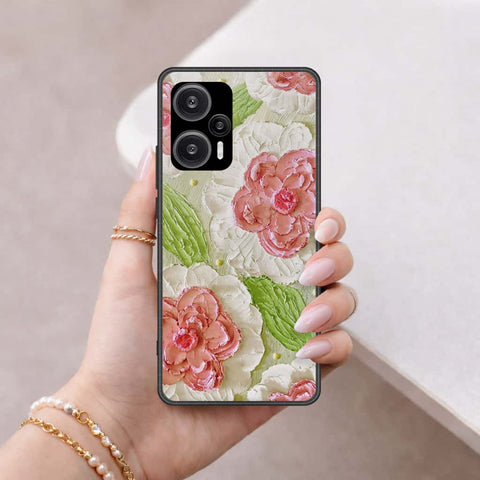 Xiaomi Poco F5 Cover - Floral Series 4 - HQ Ultra Shine Premium Infinity Glass Soft Silicon Borders Case