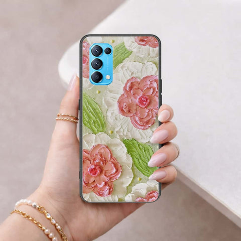 Oppo Reno 5 4G Cover - Floral Series 4 - HQ Ultra Shine Premium Infinity Glass Soft Silicon Borders Case