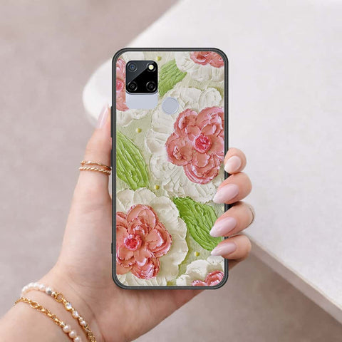 Realme C12 Cover - Floral Series 4 - HQ Ultra Shine Premium Infinity Glass Soft Silicon Borders Case