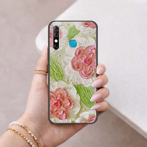 Infinix Hot 8 Cover - Floral Series 4 - HQ Ultra Shine Premium Infinity Glass Soft Silicon Borders Case