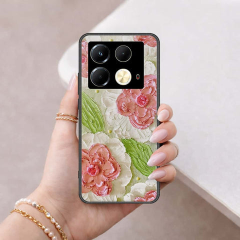 Infinix Note 40 Cover - Floral Series 4 - HQ Ultra Shine Premium Infinity Glass Soft Silicon Borders Case