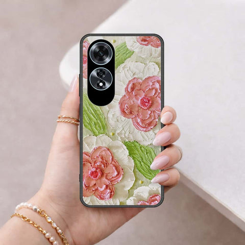 Oppo A60 Cover - Floral Series 4 - HQ Ultra Shine Premium Infinity Glass Soft Silicon Borders Case