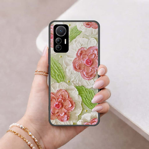 Xiaomi 12 Lite Cover - Floral Series 4 - HQ Ultra Shine Premium Infinity Glass Soft Silicon Borders Case