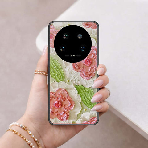 Xiaomi 14 Ultra Cover - Floral Series 4 - HQ Ultra Shine Premium Infinity Glass Soft Silicon Borders Case