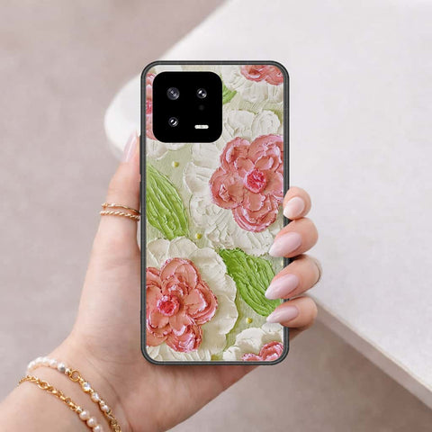 Xiaomi 13 Cover - Floral Series 4 - HQ Ultra Shine Premium Infinity Glass Soft Silicon Borders Case