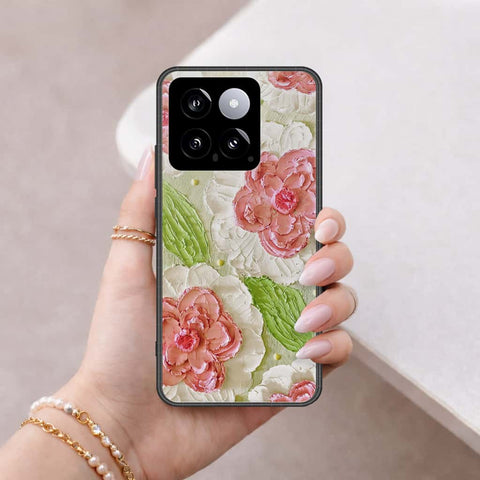 Xiaomi 14 Cover - Floral Series 4 - HQ Ultra Shine Premium Infinity Glass Soft Silicon Borders Case
