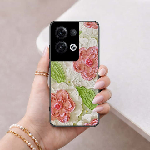 Oppo Reno 8 Pro  Cover - Floral Series 4 - HQ Ultra Shine Premium Infinity Glass Soft Silicon Borders Case