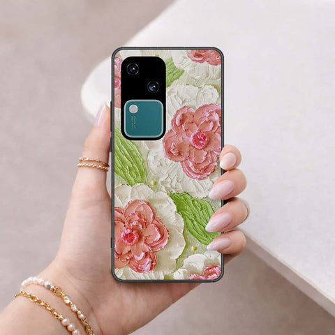 Vivo S18 Cover - Floral Series 4 - HQ Ultra Shine Premium Infinity Glass Soft Silicon Borders Case