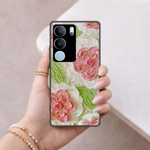 Vivo S17 Cover - Floral Series 4 - HQ Ultra Shine Premium Infinity Glass Soft Silicon Borders Case