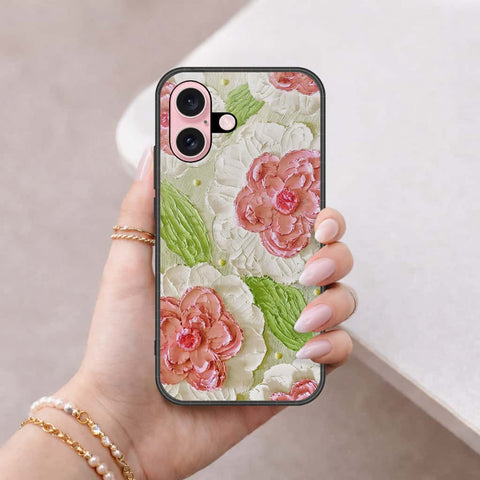 iPhone 16 - Floral Series 4 - HQ Ultra Shine Premium Infinity Glass Soft Silicon Borders Case