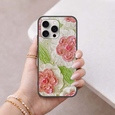 iPhone 16 Pro - Floral Series 4 - HQ Ultra Shine Premium Infinity Glass Soft Silicon Borders Case