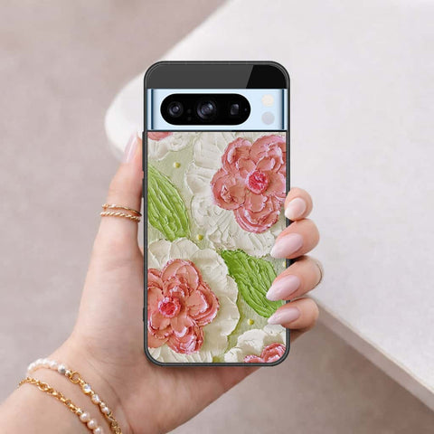 Google Pixel 8 Pro Cover - Floral Series 4 - HQ Ultra Shine Premium Infinity Glass Soft Silicon Borders Case
