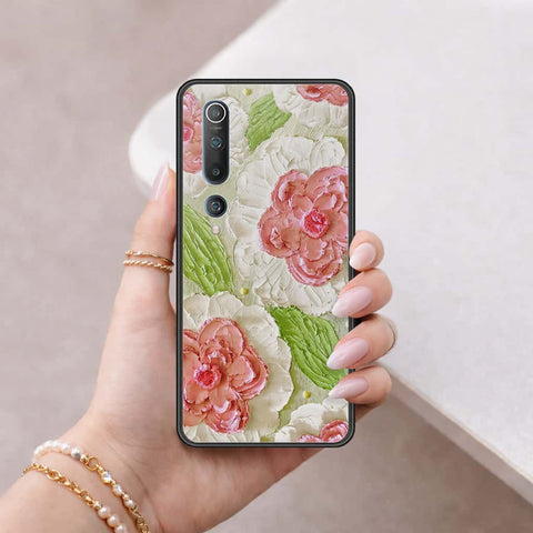 Xiaomi Mi 10 Cover - Floral Series 4 - HQ Ultra Shine Premium Infinity Glass Soft Silicon Borders Case