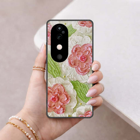 Vivo V40 Cover - Floral Series 4 - HQ Ultra Shine Premium Infinity Glass Soft Silicon Borders Case