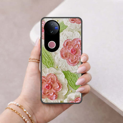 Vivo V50e Cover - Floral Series 4 - HQ Ultra Shine Premium Infinity Glass Soft Silicon Borders Case