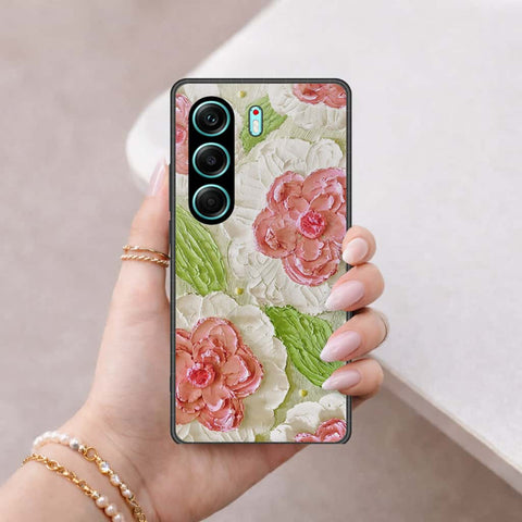 Tecno Camon 40 Pro Cover - Floral Series 4 - HQ Ultra Shine Premium Infinity Glass Soft Silicon Borders Case
