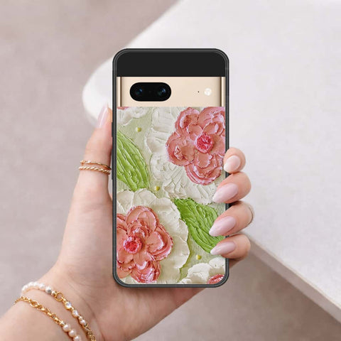 Google Pixel 7 Cover - Floral Series 4 - HQ Ultra Shine Premium Infinity Glass Soft Silicon Borders Case