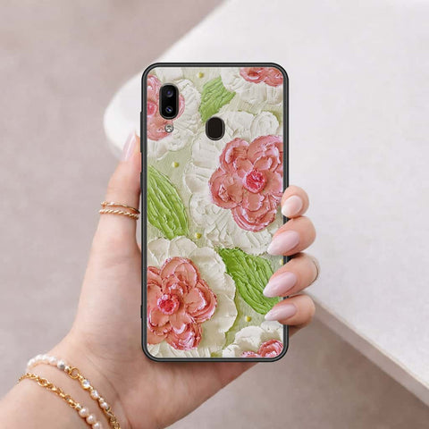 Samsung Galaxy A30 Cover - Floral Series 4 - HQ Ultra Shine Premium Infinity Glass Soft Silicon Borders Case