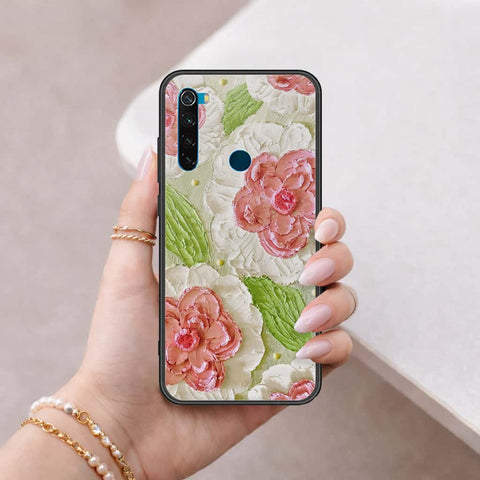 Xiaomi Redmi Note 8 Cover - Floral Series 4 - HQ Ultra Shine Premium Infinity Glass Soft Silicon Borders Case