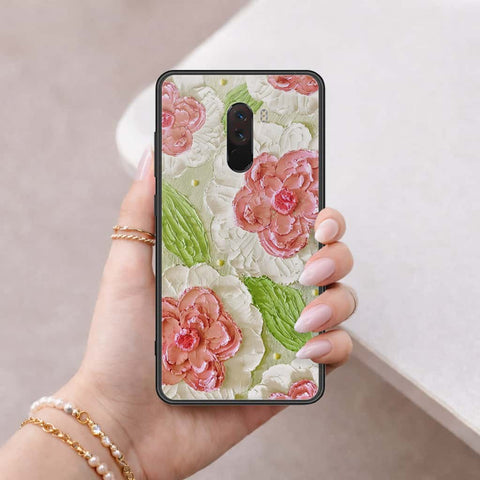 Xiaomi Pocophone F1 Cover - Floral Series 4 - HQ Ultra Shine Premium Infinity Glass Soft Silicon Borders Case