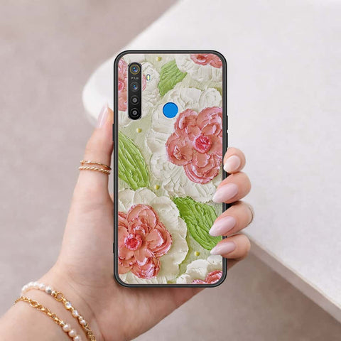 Realme 5 Cover - Floral Series 4 - HQ Ultra Shine Premium Infinity Glass Soft Silicon Borders Case