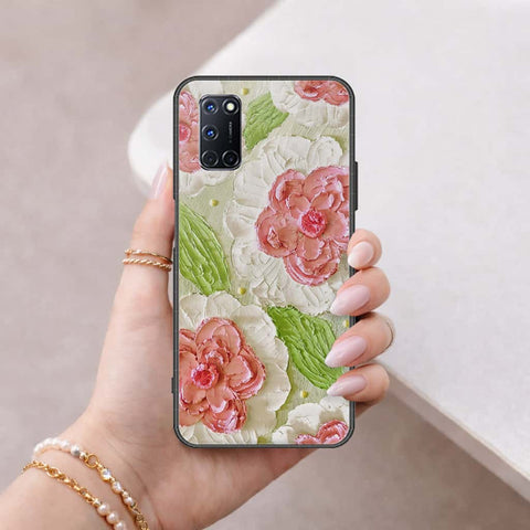 Oppo A92 Cover - Floral Series 4 - HQ Ultra Shine Premium Infinity Glass Soft Silicon Borders Case