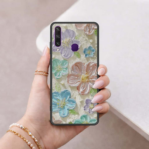Huawei Y6p Cover - Floral Series 4 - HQ Ultra Shine Premium Infinity Glass Soft Silicon Borders Case