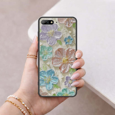 Huawei Y6 Prime 2018 Cover - Floral Series 4 - HQ Ultra Shine Premium Infinity Glass Soft Silicon Borders Case