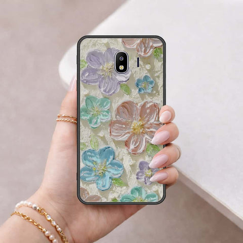 Samsung Galaxy J4 2018 Cover - Floral Series 4 - HQ Ultra Shine Premium Infinity Glass Soft Silicon Borders Case