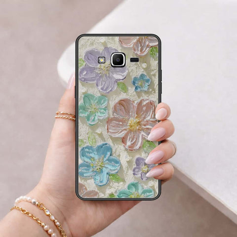 Samsung Galaxy J2 Prime Cover - Floral Series 4 - HQ Ultra Shine Premium Infinity Glass Soft Silicon Borders Case