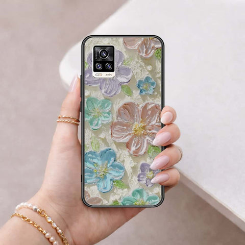 Vivo V20 Cover - Floral Series 4 - HQ Ultra Shine Premium Infinity Glass Soft Silicon Borders Case