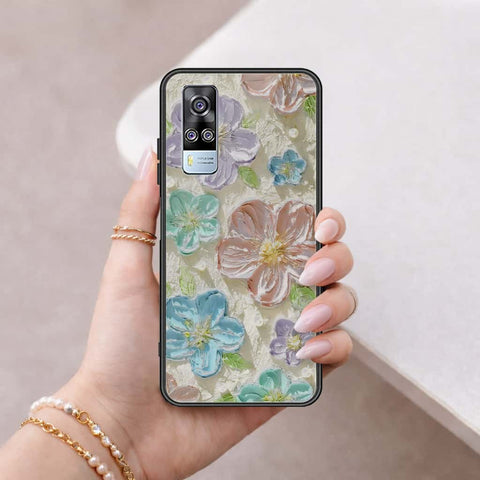 Vivo Y31 Cover - Floral Series 4 - HQ Ultra Shine Premium Infinity Glass Soft Silicon Borders Case