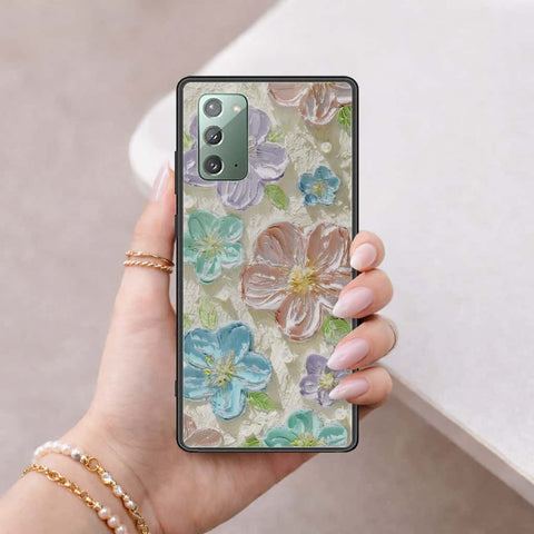 Samsung Galaxy Note 20 Cover - Floral Series 4 - HQ Ultra Shine Premium Infinity Glass Soft Silicon Borders Case