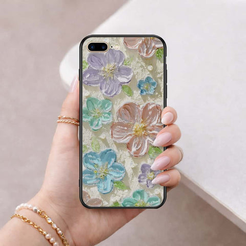 iPhone 8 Plus / 7 Plus - Floral Series 4 - HQ Ultra Shine Premium Infinity Glass Soft Silicon Borders Case