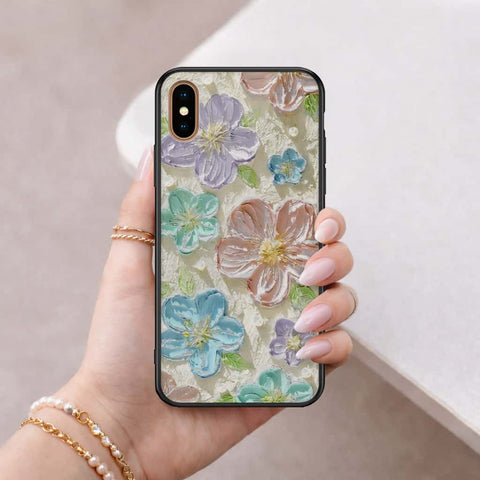 iPhone XS Max - Floral Series 4 - HQ Ultra Shine Premium Infinity Glass Soft Silicon Borders Case