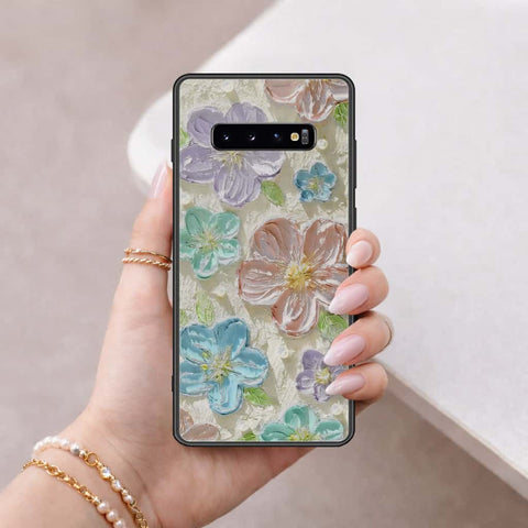Samsung Galaxy S10 Plus Cover - Floral Series 4 - HQ Ultra Shine Premium Infinity Glass Soft Silicon Borders Case