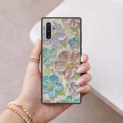 Samsung Galaxy Note 10 Plus Cover - Floral Series 4 - HQ Ultra Shine Premium Infinity Glass Soft Silicon Borders Case