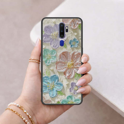 Oppo A5 2020 Cover - Floral Series 4 - HQ Ultra Shine Premium Infinity Glass Soft Silicon Borders Case