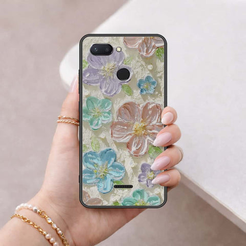 Xiaomi Redmi 6 Cover - Floral Series 4 - HQ Ultra Shine Premium Infinity Glass Soft Silicon Borders Case