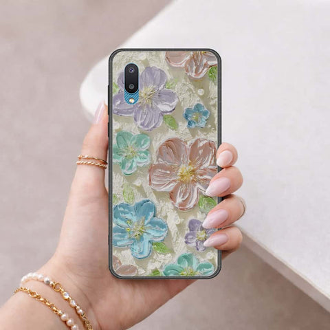 Samsung Galaxy A02 Cover - Floral Series 4 - HQ Ultra Shine Premium Infinity Glass Soft Silicon Borders Case