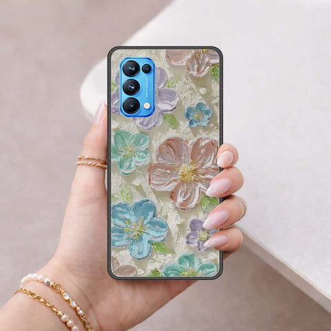 Oppo Reno 5 Pro 5G Cover - Floral Series 4 - HQ Ultra Shine Premium Infinity Glass Soft Silicon Borders Case