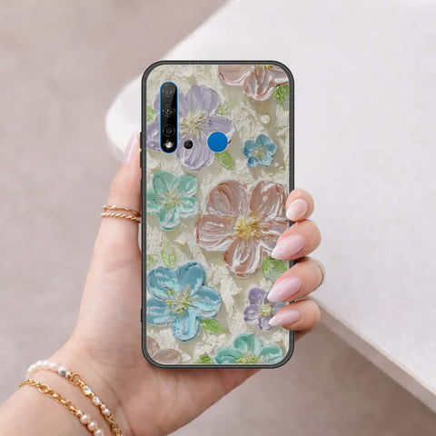 Huawei P20 Lite 2019 Cover - Floral Series 4 - HQ Ultra Shine Premium Infinity Glass Soft Silicon Borders Case