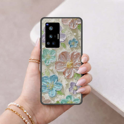 Vivo X70 Pro Cover - Floral Series 4 - HQ Ultra Shine Premium Infinity Glass Soft Silicon Borders Case