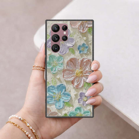 Samsung Galaxy S22 Ultra 5G Cover - Floral Series 4 - HQ Ultra Shine Premium Infinity Glass Soft Silicon Borders Case